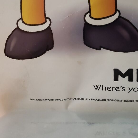 Large Vintage 1996 Bart Simpson Lisa Simpson Milk Mustache Promotional Poster - Picture 6 of 7